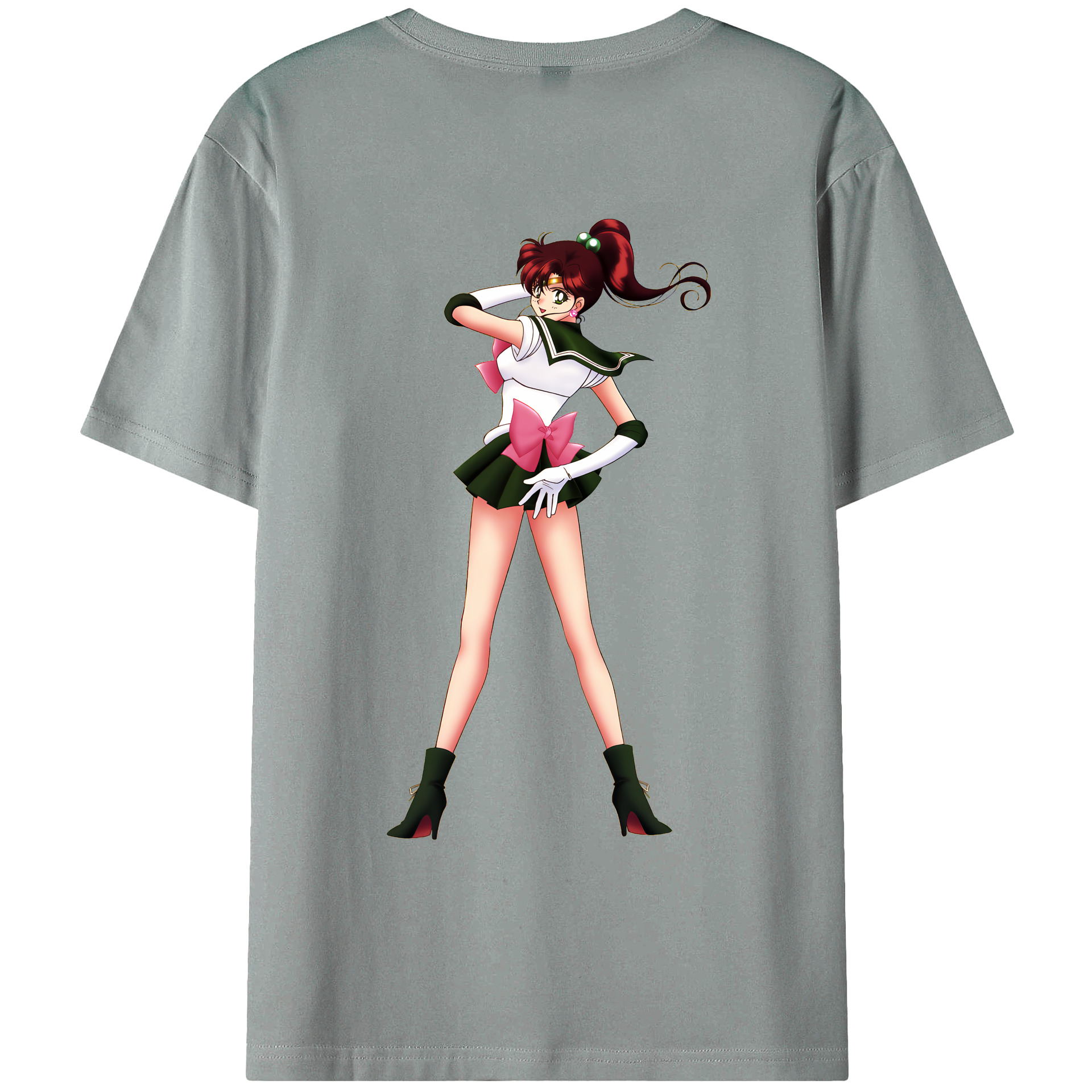 （画像用） 美少女戦士セーラームーン 木野 まこと きの まこと Sailor Moon Kino Makoto （セーラージュピター；Sailor Jupiter） 綿100％ メンズ半袖Tシャツ（バックプリント） 通気性